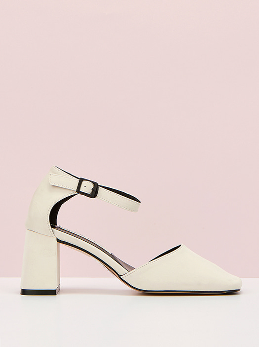 Square Ankle Heel (Ivory)