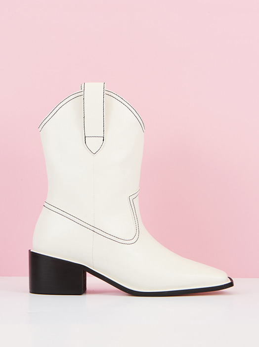 Half Western Boots (Ivory)
