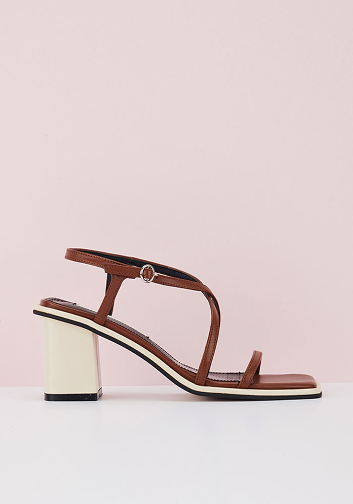 [Refurb]Square Sandal Heel (Brown)