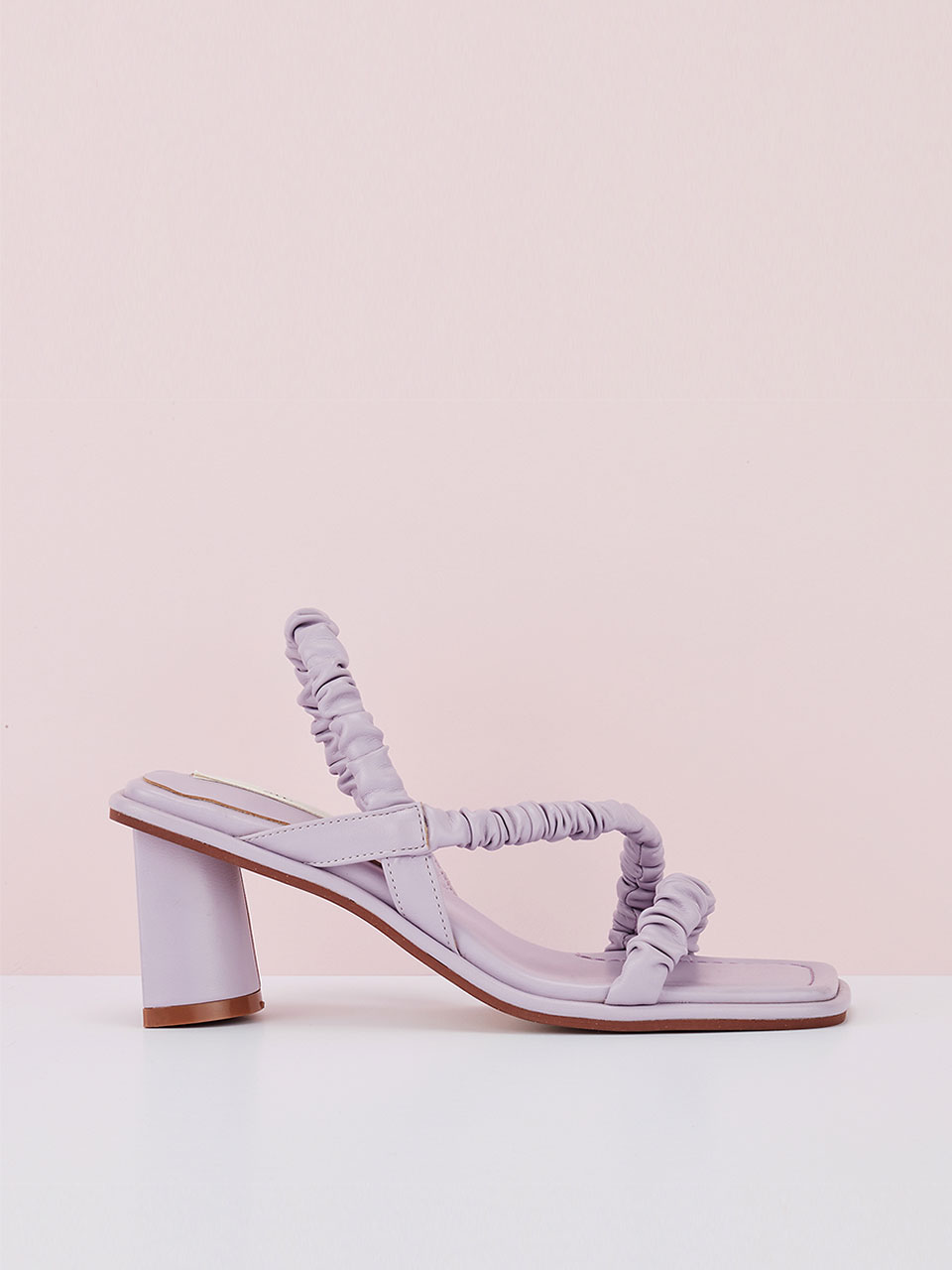 Shirring Sandal heel (violet)
